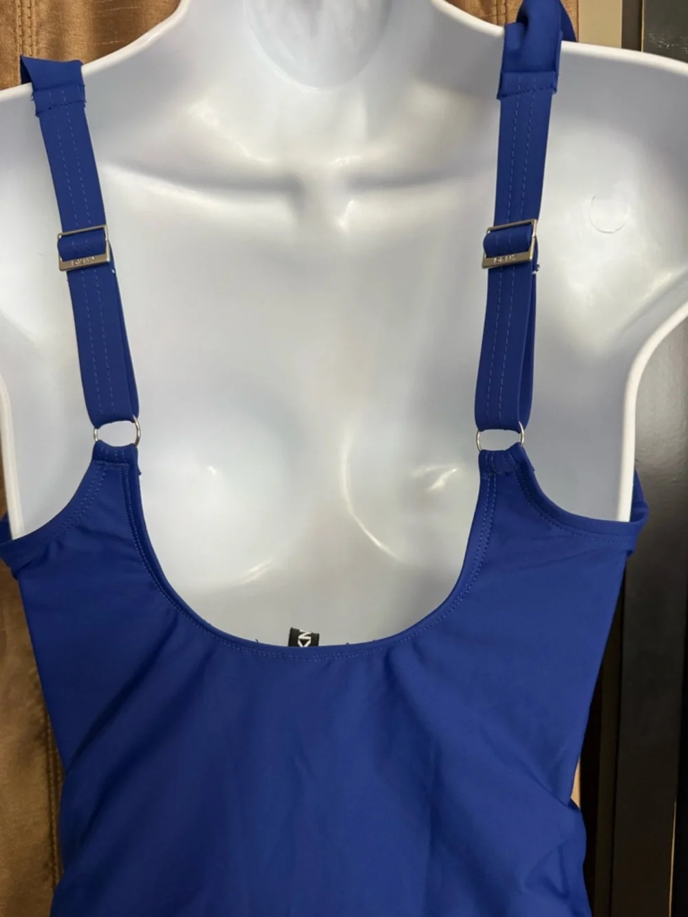 DKNY Royal Blue Ruffled One-Piece Swimsuit size M - Picture 3 of 4